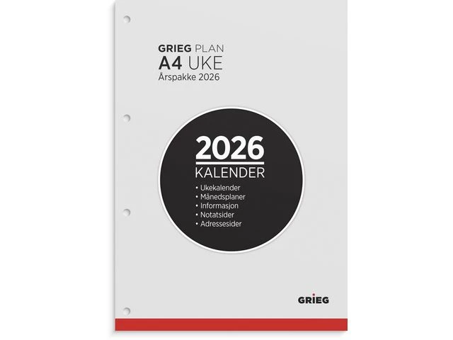 Årspakke GRIEG A4 2026 uke