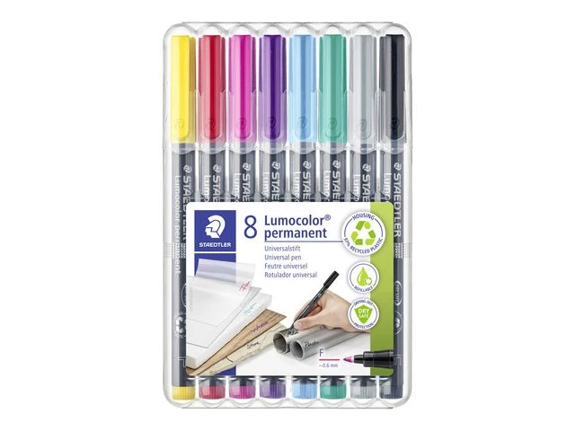 STAEDTLER Merkepenn Lumocolor Perm 1,0mm ass (8)