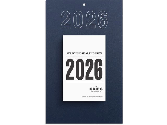 Avrivningskalender GRIEG 26 med. m/plate