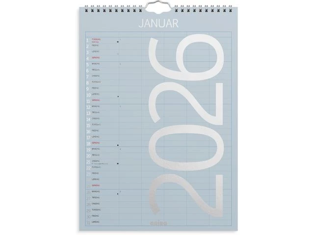 Familiekalender GRIEG 2026 Color A4