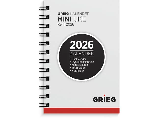 Lommekalender GRIEG Mini 2026 refill