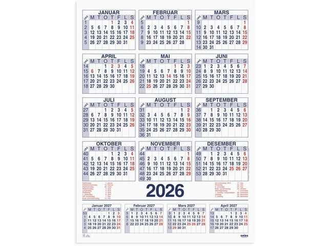 Plakatkalender GRIEG 2026 59x80 cm