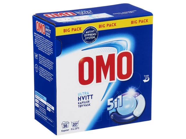 Tøyvask OMO Ultra Hvitt 5i1 tabl. (36)