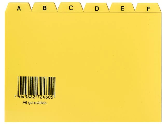 Kartotekregister A6 plast hvit