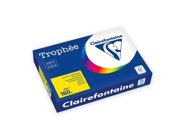 Kopipapir TROPHEE A4 160g gul (250)