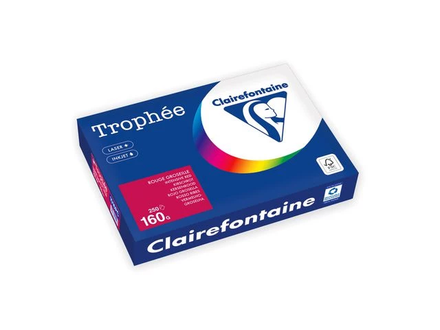 Kopipapir TROPHEE A4 160g rød (250)