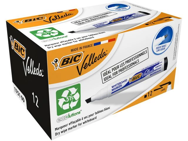Whiteboardpenn BIC Velleda 1751 skråsort