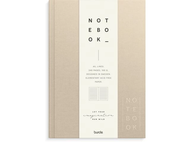 Skrivebok BURDE A5 linjer beige