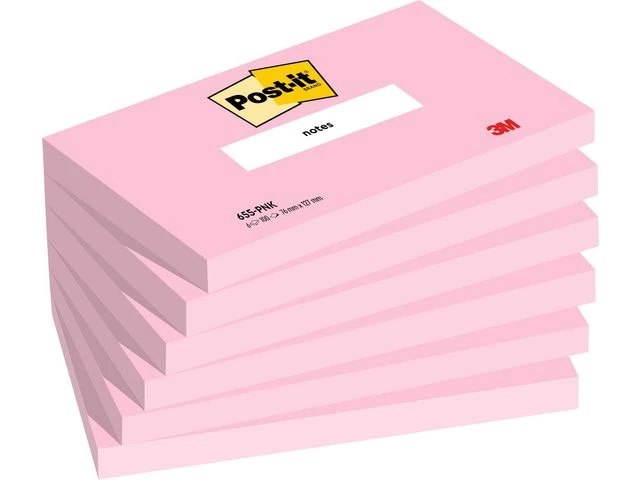 Notatblokk POST-IT 76X127 rosa(6)