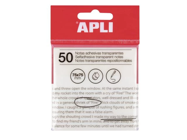 Notatblokk APLI transparent 75x75
