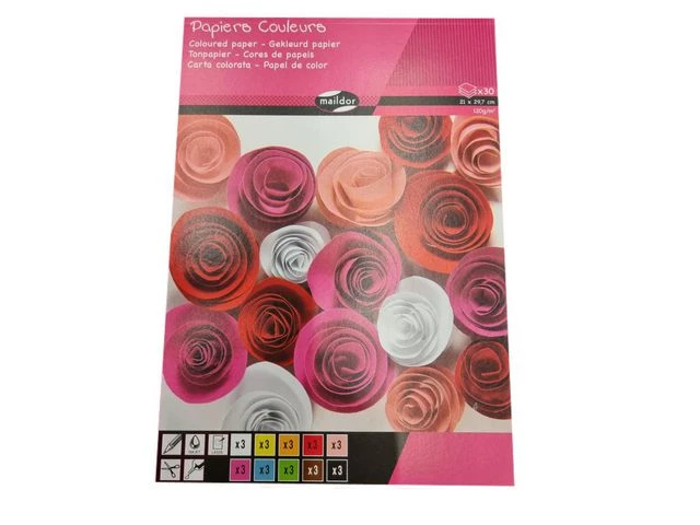 Fargeblokk MAILDOR A4 120g 30 blad 10frg