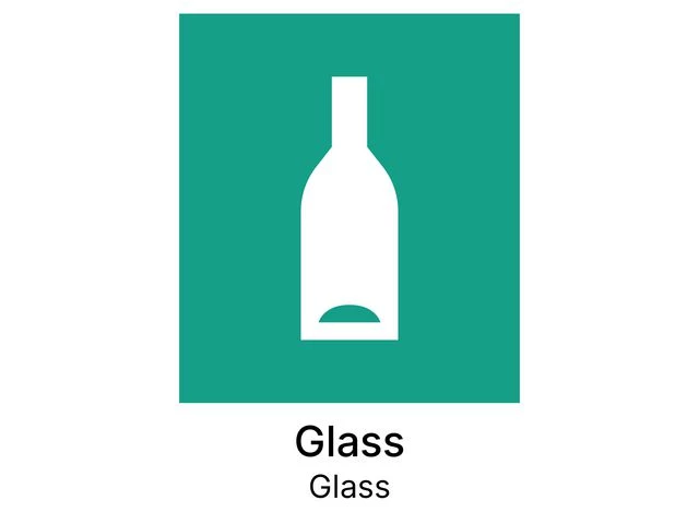 Kildesorteringsetikett Glass