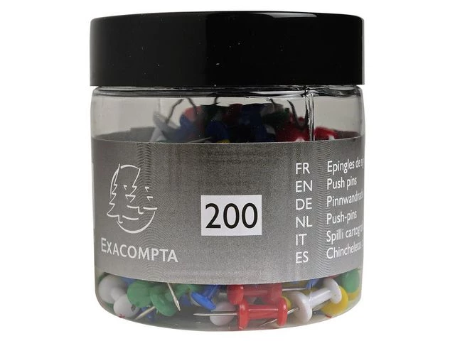 Kartnåler EXACOMPTA 10x7mm Ass (200)