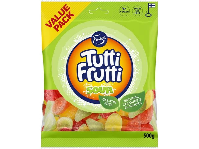 Godteri FAZER Tutti Frutti Sour 500g