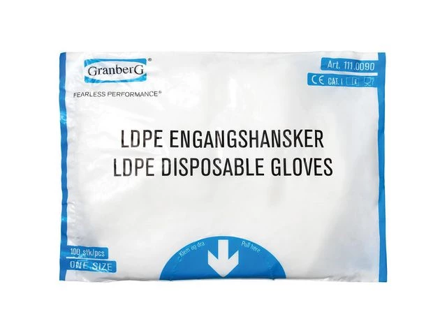 Hanske GRANBERG engangs LDPE (100)