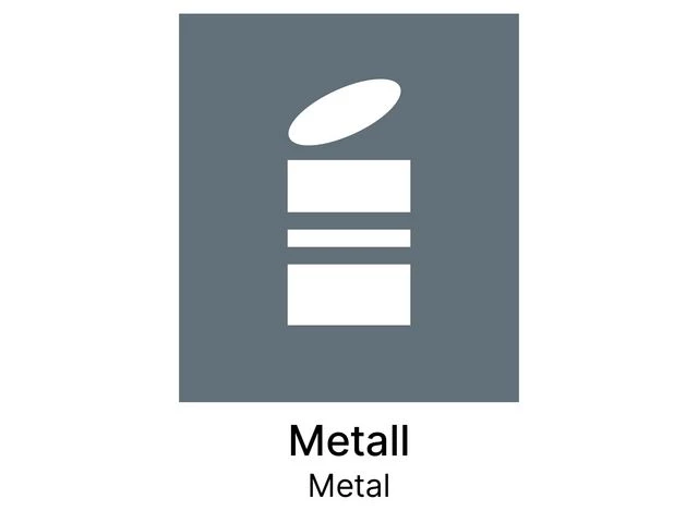 Kildesorteringsetikett Metall