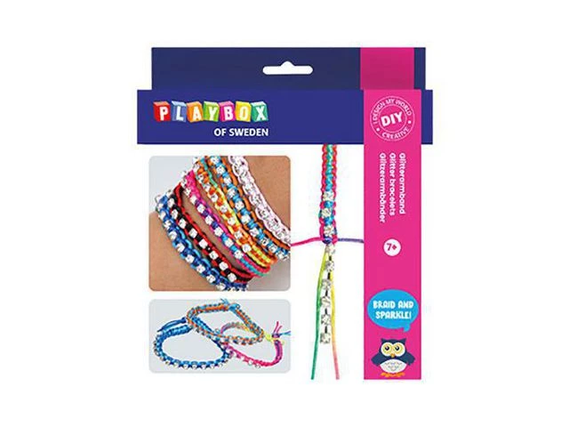 Hobbysett PLAYBOX armbånd glitter DIY