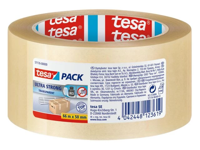 Emballasjetape TESA Ultra 50mmx66m klar