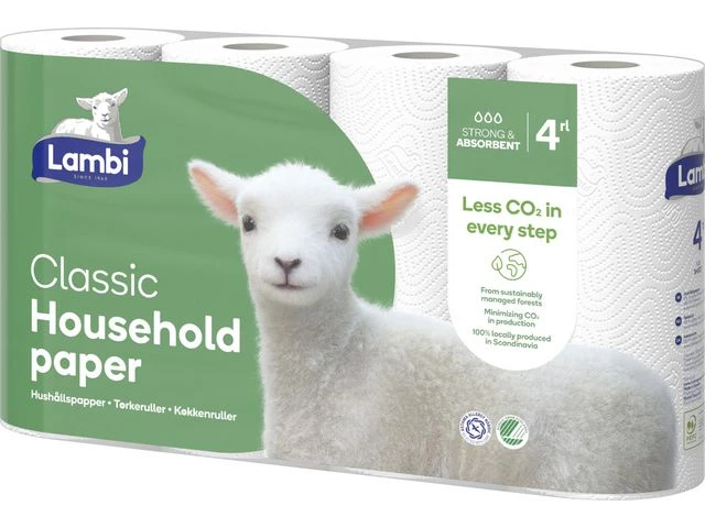 Kjøkkenrull LAMBI 2L 12,3m hvit (4)