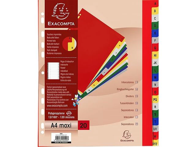 Register EXACOMPTA A4+ A-Z assortert