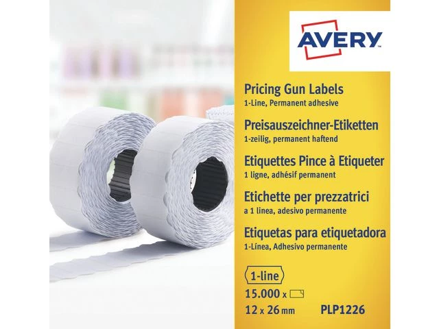 Etiketter til prismerker 26x12 G2 hvit 10 ruller