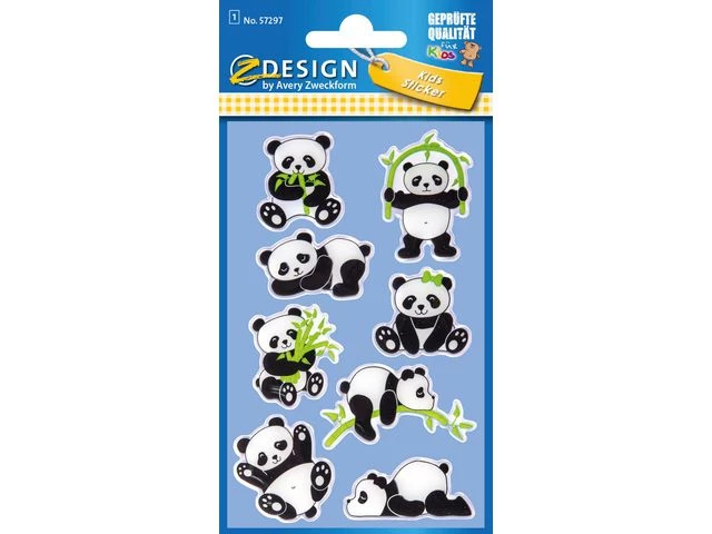 Etikett AVERY dekor pandaer