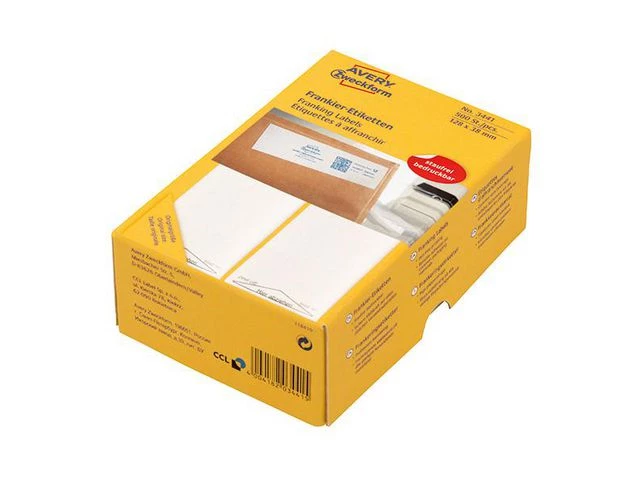 Etikett AVERY frankering 138x48mm (500)