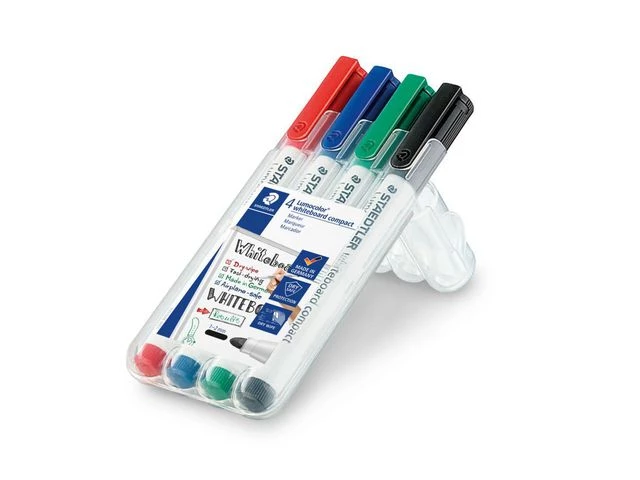 STAEDTLER Whiteboard merkepenn Lumocolor Compact assortert (