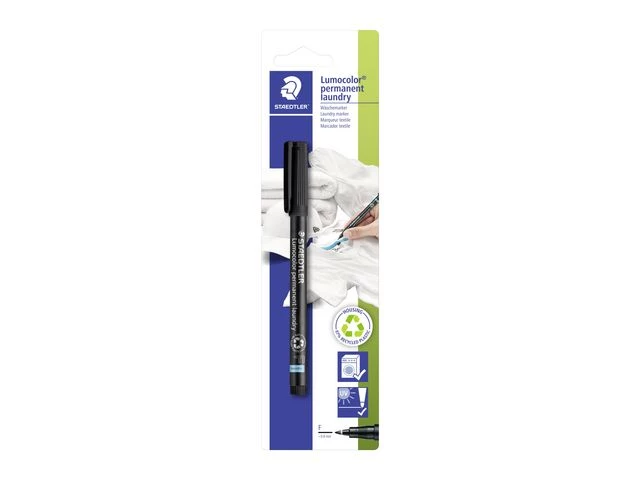 STAEDTLER Tekstilmerkepenn Lumocolor Perm. 0,6mm sort bliste