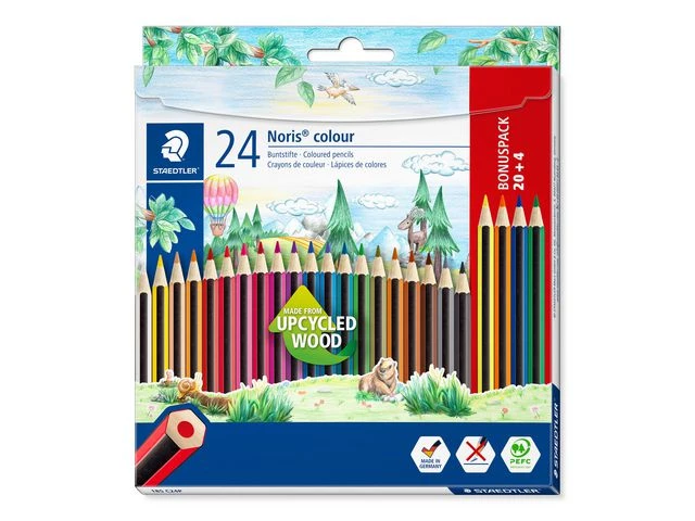 STAEDTLER Fargeblyanter Noris Upcycled Wood ass (20+4)