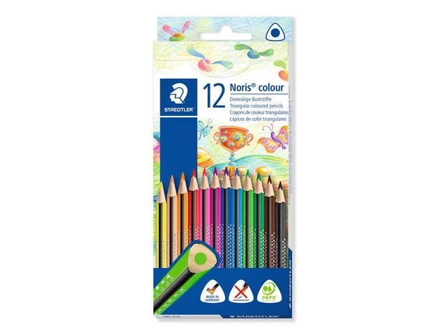 STAEDTLER Fargeblyanter Noris Upcycled Wood trekant ass (12)
