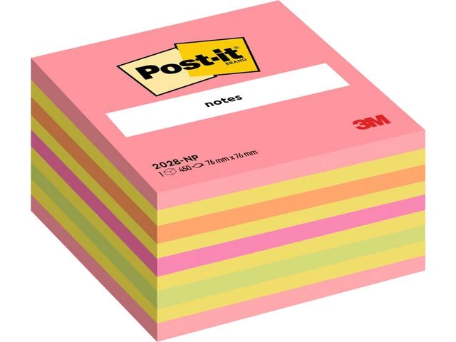 Post-it Klistrelapper 76x76 kubeblokk Lollipop pink